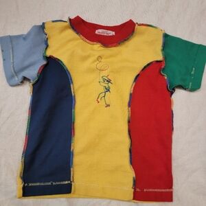 Vintage Boys Color Block Top Stitch T-SHIRT